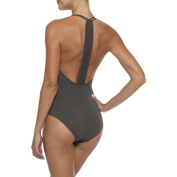 NWT Eres Close Up Mirella Braid Trimmed Swimsuit Shammy Brown France Designer - Picture 3 of 9